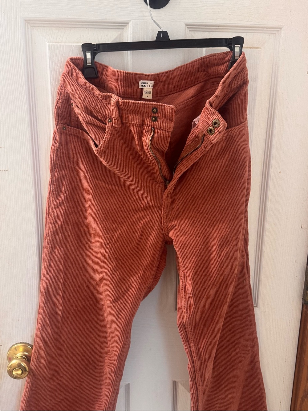 Billabong Rust Corduroy Pants Size 29 Wide Wale Straight Leg